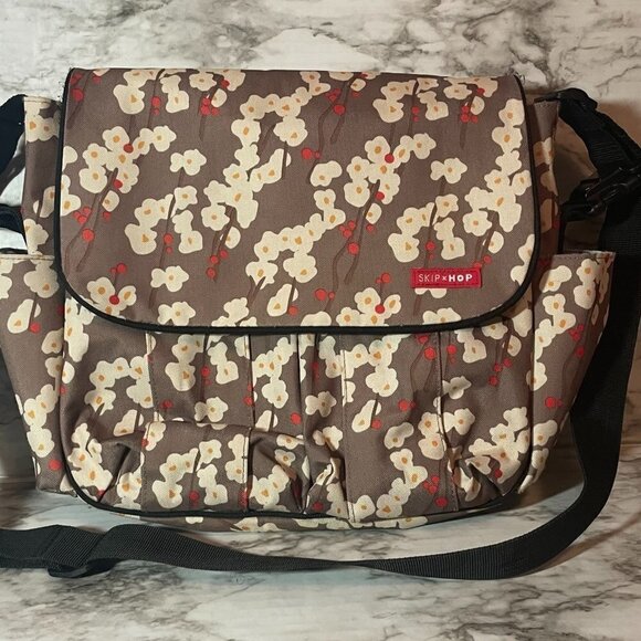 Skip Hop Handbags - SKIP HOP Brown Cherry Blossom Print Diaper Bag - NWOT